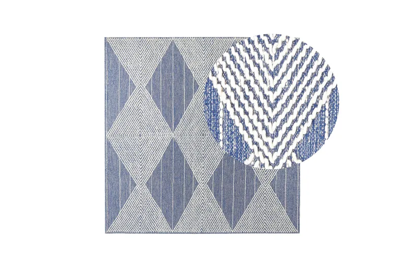 Datca Ullteppe 200x200 cm - Blå - Tekstiler & tepper - Teppe & matte - Moderne matte - Ullteppe