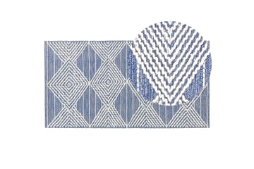 Datca Ullteppe 80x150 cm - Blå - Tekstiler & tepper - Teppe & matte - Moderne matte - Ullteppe