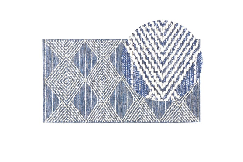 Datca Ullteppe 80x150 cm - Blå - Tekstiler & tepper - Teppe & matte - Moderne matte - Ullteppe