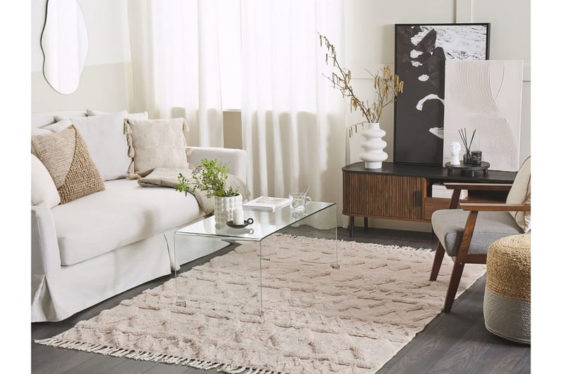Didim Bomullsteppe 140x200 cm - Beige - Tekstiler & tepper - Teppe & matte - Moderne matte - Bomullsmatter