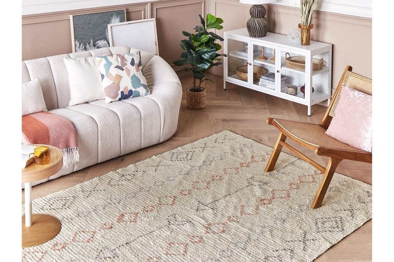 Dispur Bomullsteppe 140x200 cm - Beige - Tekstiler & tepper - Teppe & matte - Moderne matte - Bomullsmatter
