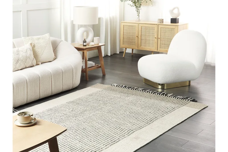 Divarli Ullteppe 140x200 cm - Beige - Tekstiler & tepper - Teppe & matte - Moderne matte - Ullteppe