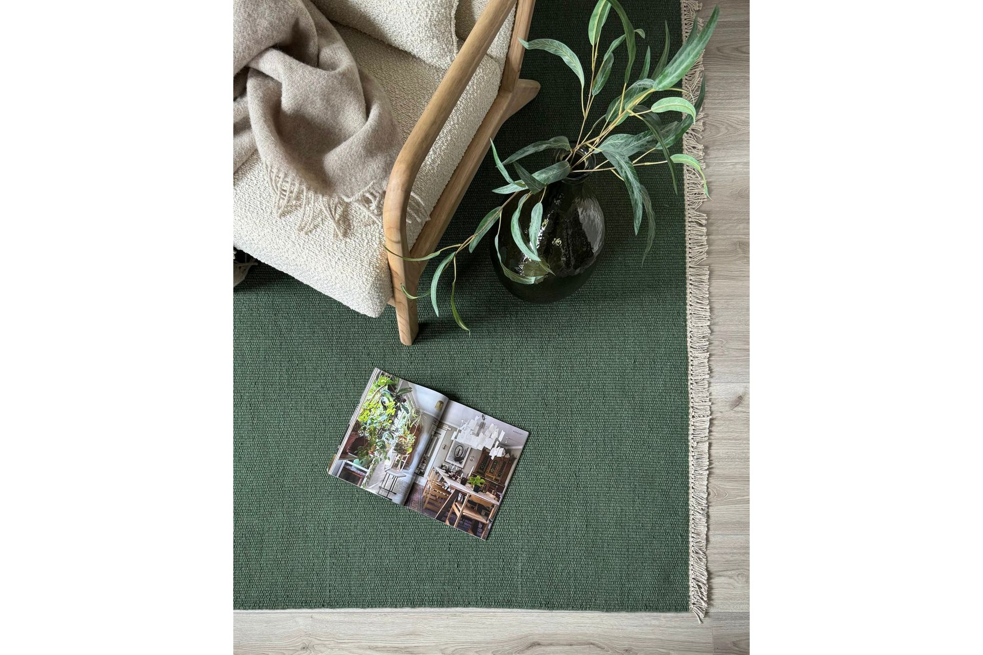 Eden Ullteppe 75x230 cm Rektangulær - Smaragdgrønn - Tekstiler & tepper - Teppe & matte - Moderne matte - Ullteppe