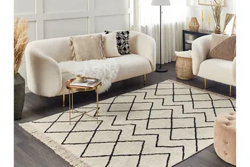 Eldes Ryeteppe 160x230 cm - Beige - Tekstiler & tepper - Teppe & matte - Moderne matte - Bomullsmatter