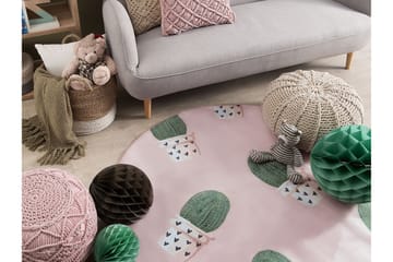 Eldivan Ryeteppe 120x120 cm - Rosa - Tekstiler & tepper - Teppe & matte - Moderne matte - Ryetepper