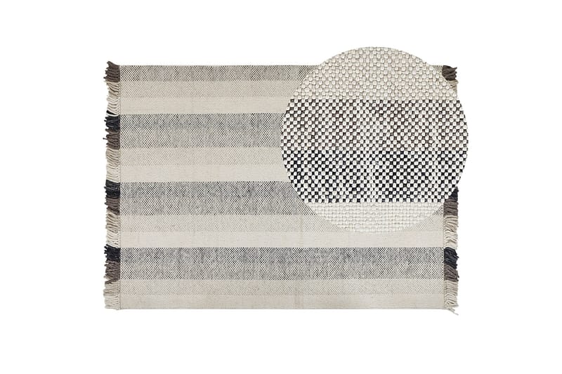 Emirler Ullteppe 140x200 cm - Svart/hvit - Tekstiler & tepper - Teppe & matte - Moderne matte - Ullteppe