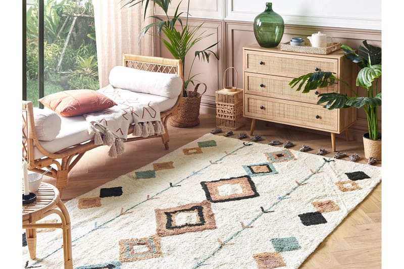 Eskisehir Bomullsteppe 140x200 cm - Beige - Tekstiler & tepper - Teppe & matte - Moderne matte - Bomullsmatter