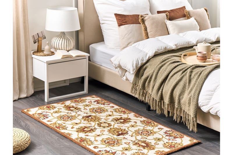 Ezine Ullteppe 80x150 cm Kvadratisk - Beige - Tekstiler & tepper - Teppe & matte - Moderne matte - Ullteppe