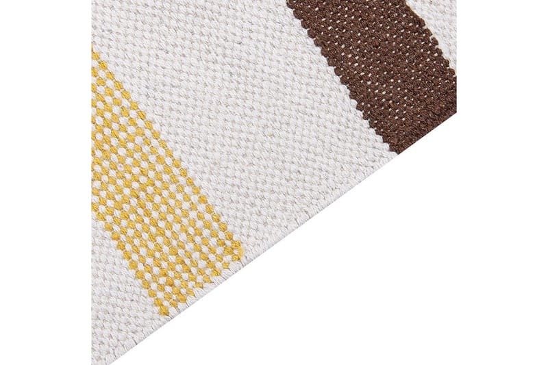 Flatvevd Hisarli - Brun, gul, oransje, beige, 160x230 cm - Tekstiler & tepper - Teppe & matte - Moderne matte - Bomullsmatter