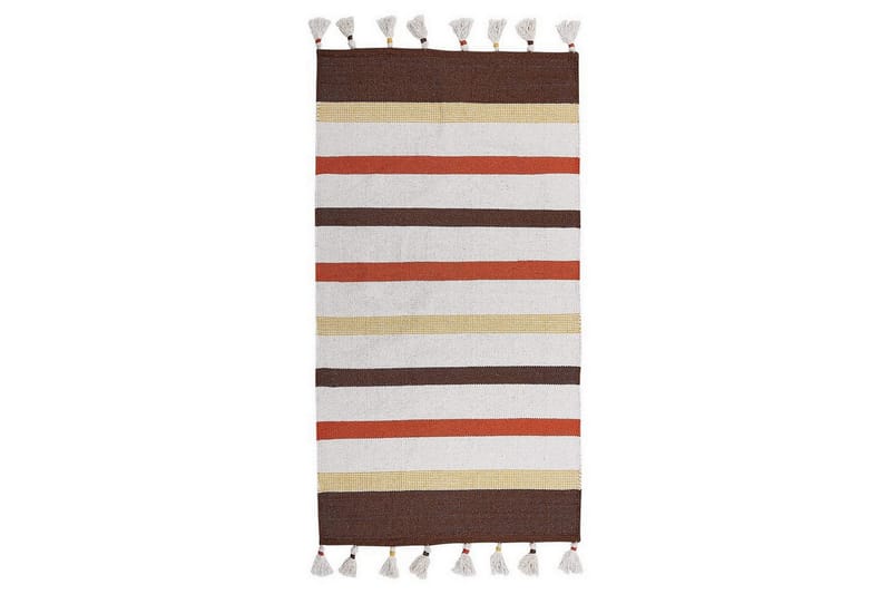 Flatvevd Hisarli, Brun, gul, oransje, beige, 80x150 cm