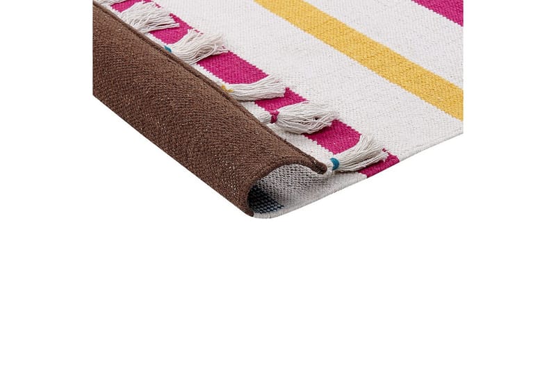 Flatvevd Hisarli - Flerfarget, hvit, brun, blå, oransje, 140x200 cm - Tekstiler & tepper - Teppe & matte - Moderne matte - Bomullsmatter