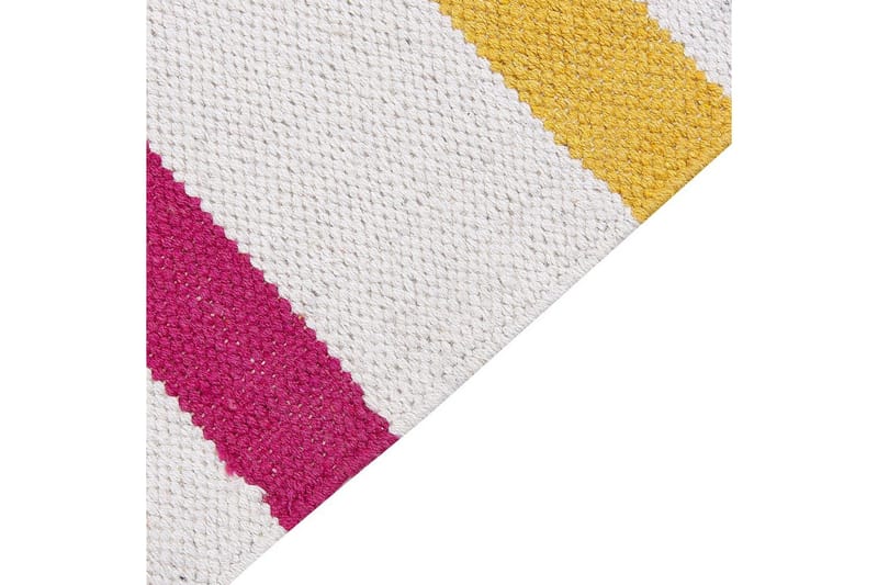 Flatvevd Hisarli - Flerfarget, hvit, brun, blå, oransje, 140x200 cm - Tekstiler & tepper - Teppe & matte - Moderne matte - Bomullsmatter