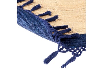 Flatvevd Marts - Beige, Blå, 200x200 cm - Tekstiler & tepper - Teppe & matte - Moderne matte - Jutematter & hampematter