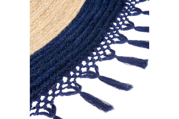 Flatvevd Marts - Beige, Blå, 200x200 cm - Tekstiler & tepper - Teppe & matte - Moderne matte - Jutematter & hampematter