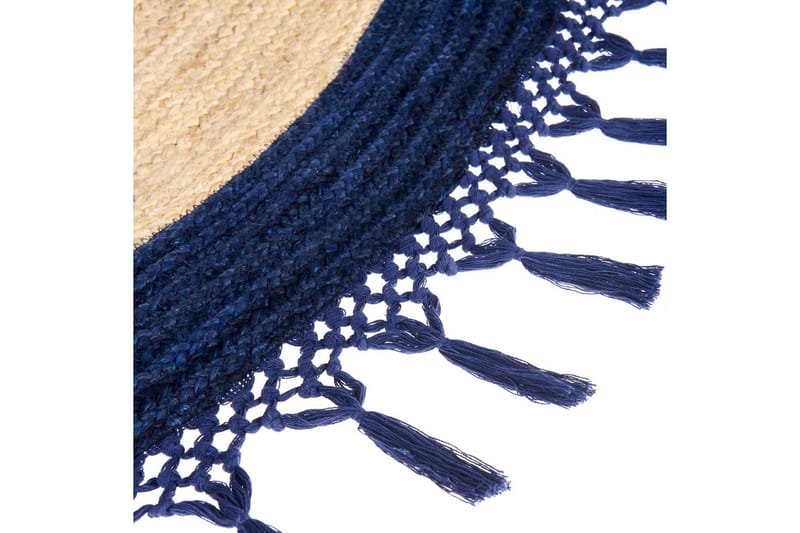 Flatvevd Marts - Beige, Blå, 200x200 cm - Tekstiler & tepper - Teppe & matte - Moderne matte - Jutematter & hampematter