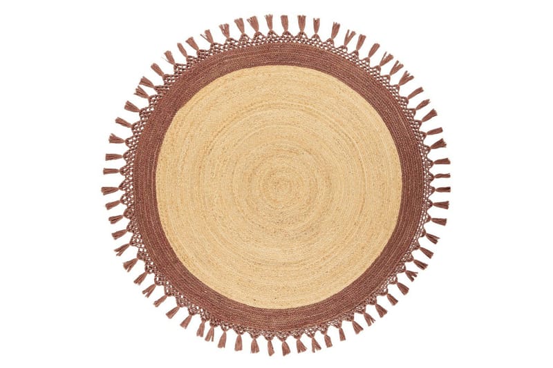 Flatvevd Marts, Beige, Brun, 140x140 cm