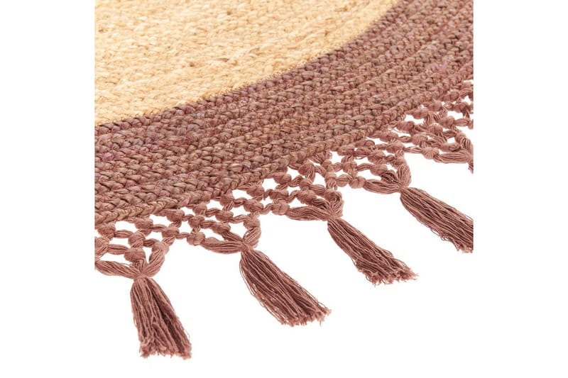 Flatvevd Marts - Beige, Brun, 140x140 cm - Tekstiler & tepper - Teppe & matte - Moderne matte - Jutematter & hampematter