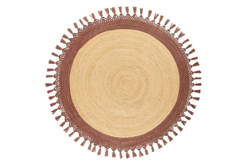 Flatvevd Marts, Beige, Brun, 140x140 cm