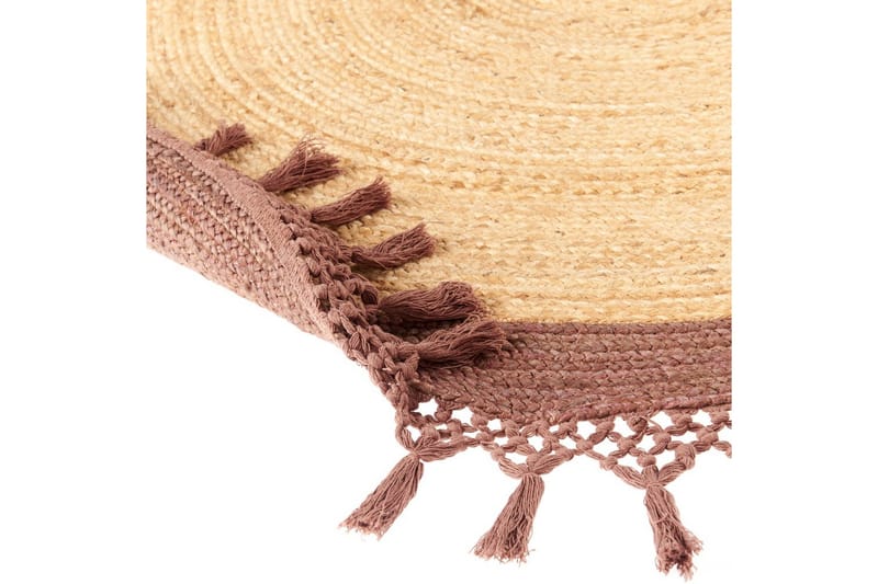 Flatvevd Marts - Beige, Brun, 140x140 cm - Tekstiler & tepper - Teppe & matte - Moderne matte - Jutematter & hampematter