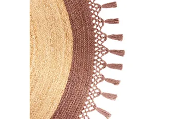 Flatvevd Marts - Beige, Brun, 200x200 cm - Tekstiler & tepper - Teppe & matte - Moderne matte - Jutematter & hampematter