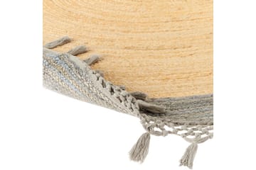 Flatvevd Marts - Beige, Grå, 200x200 cm - Tekstiler & tepper - Teppe & matte - Moderne matte - Jutematter & hampematter