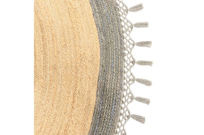 Flatvevd Marts - Beige, Grå, 200x200 cm - Tekstiler & tepper - Teppe & matte - Moderne matte - Jutematter & hampematter