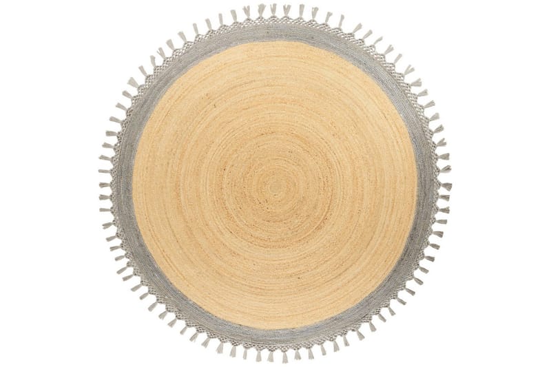 Flatvevd Marts - Beige, Grå, 200x200 cm - Tekstiler & tepper - Teppe & matte - Moderne matte - Jutematter & hampematter