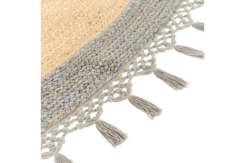 Flatvevd Marts - Beige, Grå, 200x200 cm - Tekstiler & tepper - Teppe & matte - Moderne matte - Jutematter & hampematter