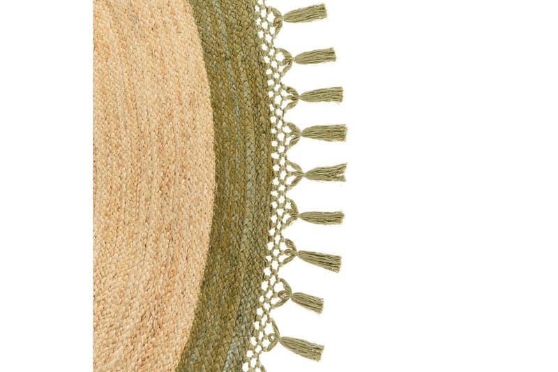 Flatvevd Marts - Beige, Grønn, 200x200 cm - Tekstiler & tepper - Teppe & matte - Moderne matte - Jutematter & hampematter
