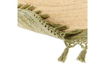 Flatvevd Marts - Beige, Grønn, 200x200 cm - Tekstiler & tepper - Teppe & matte - Moderne matte - Jutematter & hampematter