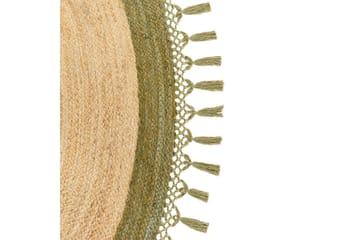 Flatvevd Marts - Beige, Grønn, 200x200 cm - Tekstiler & tepper - Teppe & matte - Moderne matte - Jutematter & hampematter