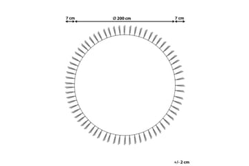 Flatvevd Marts - Beige, Rød, 200x200 cm - Tekstiler & tepper - Teppe & matte - Moderne matte - Jutematter & hampematter