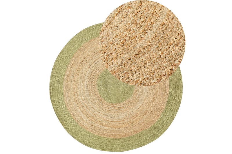 Flatvevet Yayalar - Beige, Grønn - Tekstiler & tepper - Teppe & matte - Moderne matte - Jutematter & hampematter