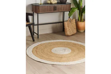 Flatvevet Yayalar - Beige, hvit - Tekstiler & tepper - Teppe & matte - Moderne matte - Jutematter & hampematter