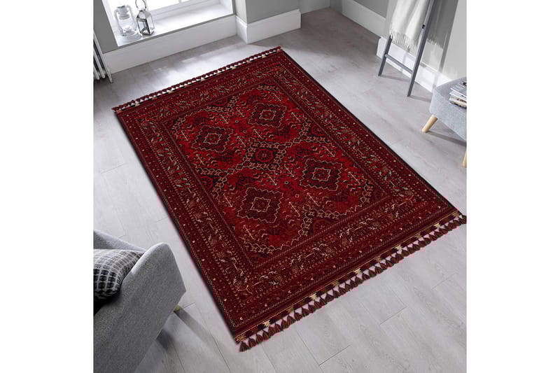 Gangmatte Noriyasu 80x150 cm Rektangulær - Rød - Tekstiler & tepper - Teppe & matte - Moderne matte - Friezematte