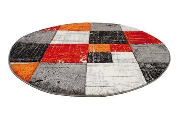 London Square Friezematte Rund 160 - Rød/Oransje - Tekstiler & tepper - Teppe & matte - Moderne matte - Friezematte