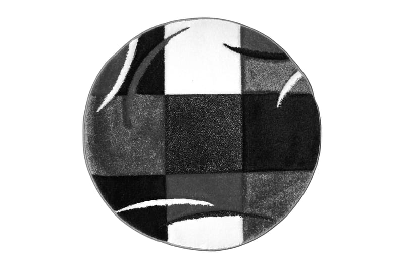 Friezematte London Patch Rund 240 - Svart - Friezematte - Wiltontepper - Store tepper