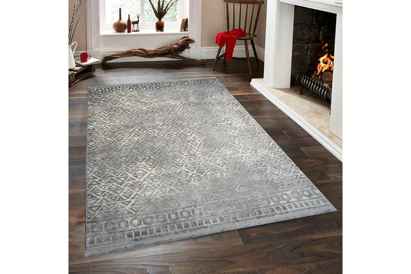 Naveena Gangmatte 80x150 cm Rektangulær, Grå/Creme