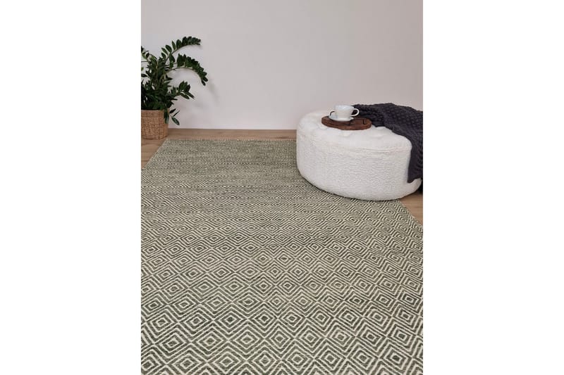 Gåsöga Ullteppe 160x230 cm Rektangulær - Grønn - Tekstiler & tepper - Teppe & matte - Moderne matte - Ullteppe