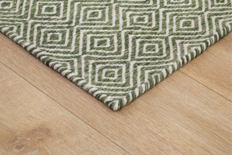 Gåsöga Ullteppe 160x230 cm Rektangulær - Grønn - Tekstiler & tepper - Teppe & matte - Moderne matte - Ullteppe