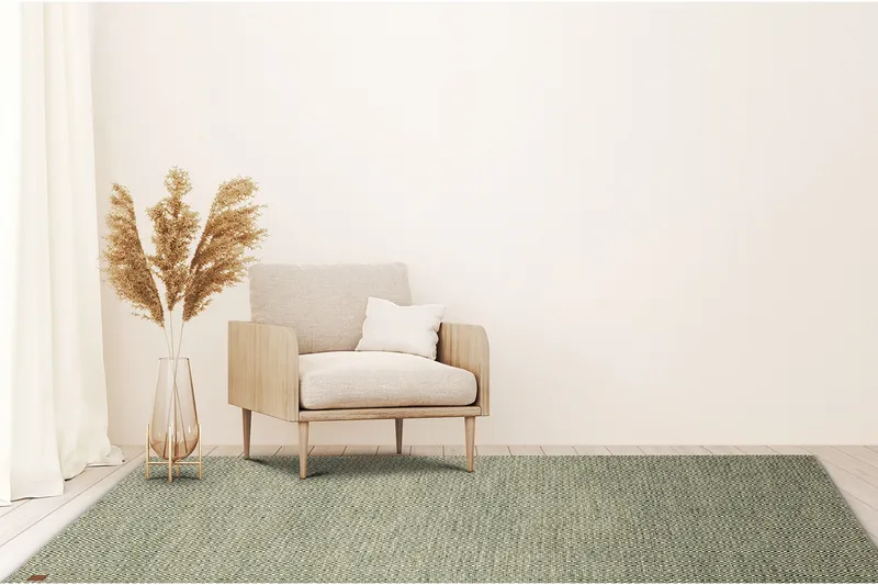 Gåsöga Ullteppe 200x300 cm Rektangulær - Grønn - Tekstiler & tepper - Teppe & matte - Moderne matte - Ullteppe