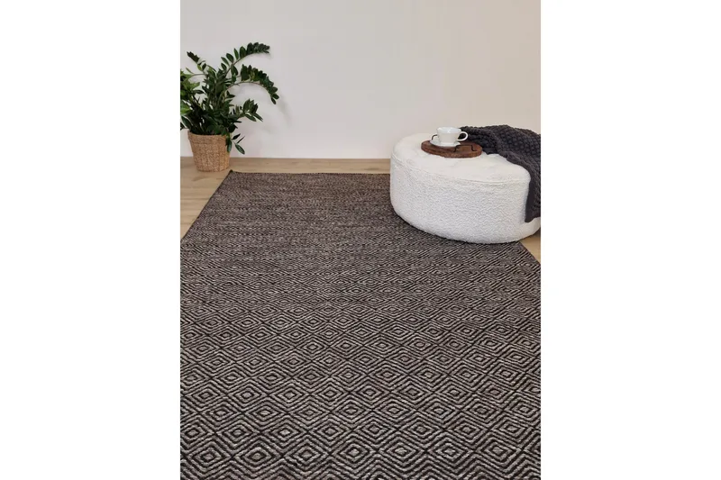 Gåsöga Ullteppe 240x340 cm Rektangulær - Svart/Hvit - Tekstiler & tepper - Teppe & matte - Moderne matte - Ullteppe