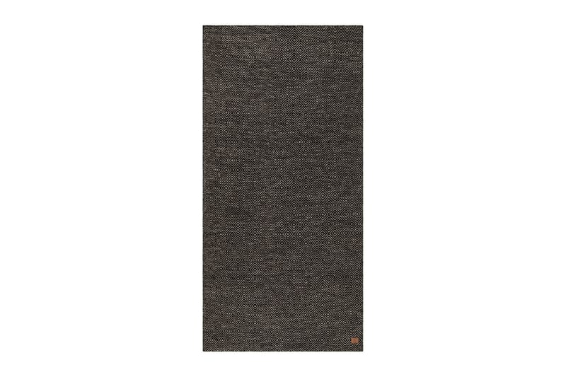 Gåsöga Ullteppe 75x200 cm Oval - Svart/Hvit - Tekstiler & tepper - Teppe & matte - Moderne matte - Ullteppe