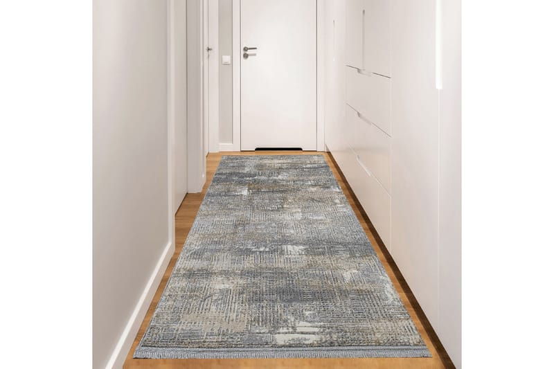 Gangmatte Naveena 100x450 cm Rektangulær, Grå/Beige/Creme