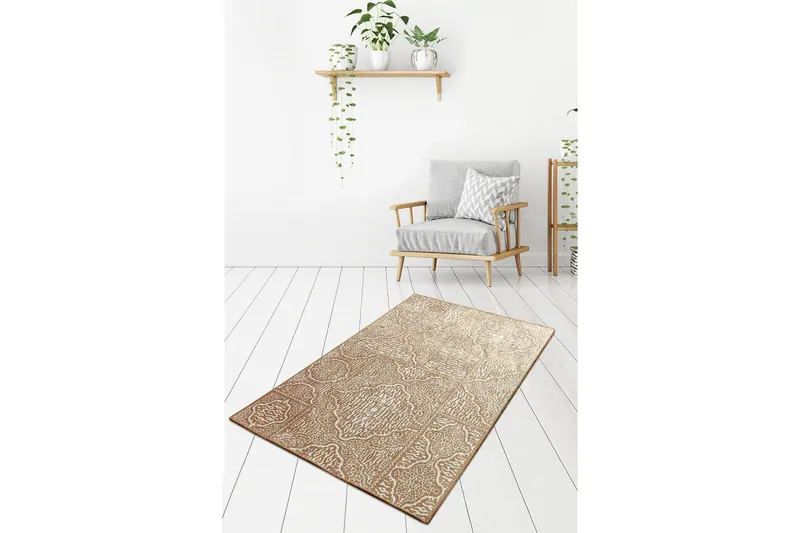 Hall Matte Anna - Beige (100 x 300) - Beige / Fløyel - Tekstiler & tepper - Teppe & matte - Moderne matte - Gangmatter