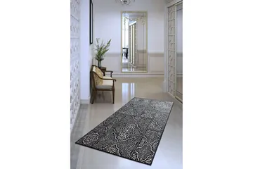 Hall Matte Anna - Svart (80 x 300) - Svart / Fløyel - Tekstiler & tepper - Teppe & matte - Moderne matte - Gangmatter