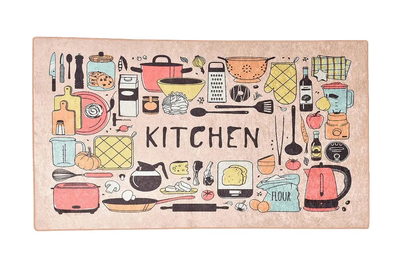 Hall Matte Happy Lunsj (100 x 300), Flerfarget/Fløyel