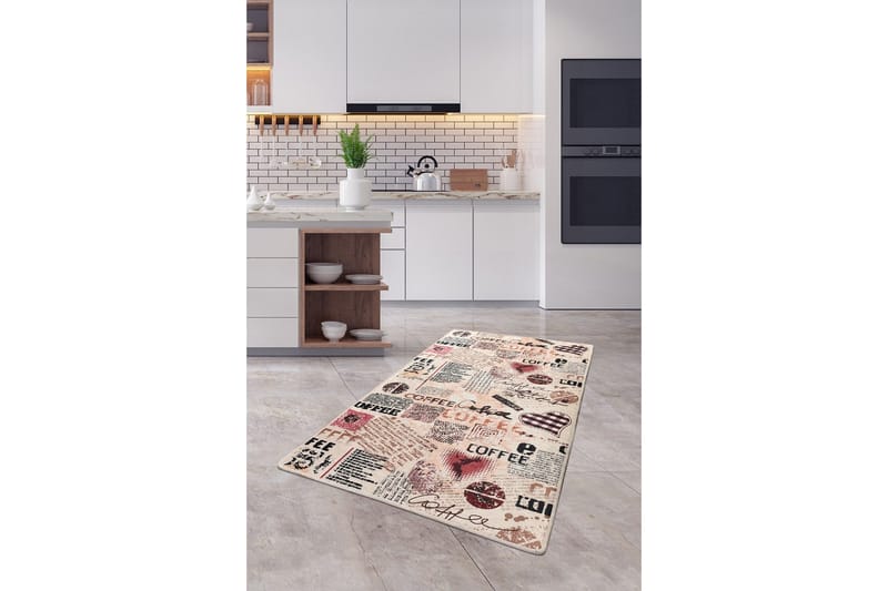 Hall Matte Kaffe (100 x 300) - Flerfarget/Fløyel - Tekstiler & tepper - Teppe & matte - Moderne matte - Gangmatter