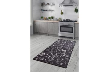 Inngangsmatte Acindino 80x300 cm - Svart / Fløyel - Tekstiler & tepper - Teppe & matte - Moderne matte - Gangmatter