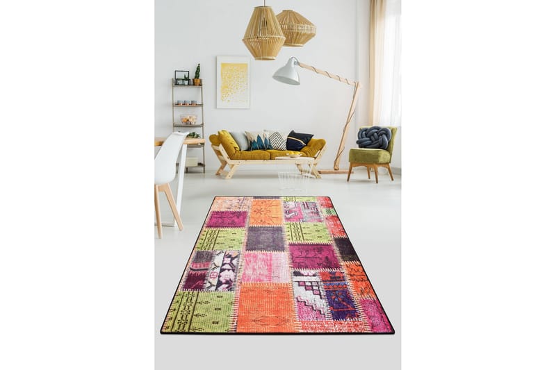Inngangsmatte Sehzade 100x300 cm - Flerfarget/Fløyel - Tekstiler & tepper - Teppe & matte - Moderne matte - Gangmatter